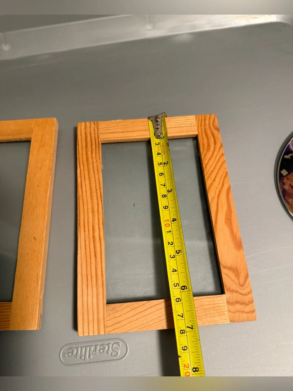Vintage Set of 2 Simple Wooden Picture Frames in Natural Wood Tone
